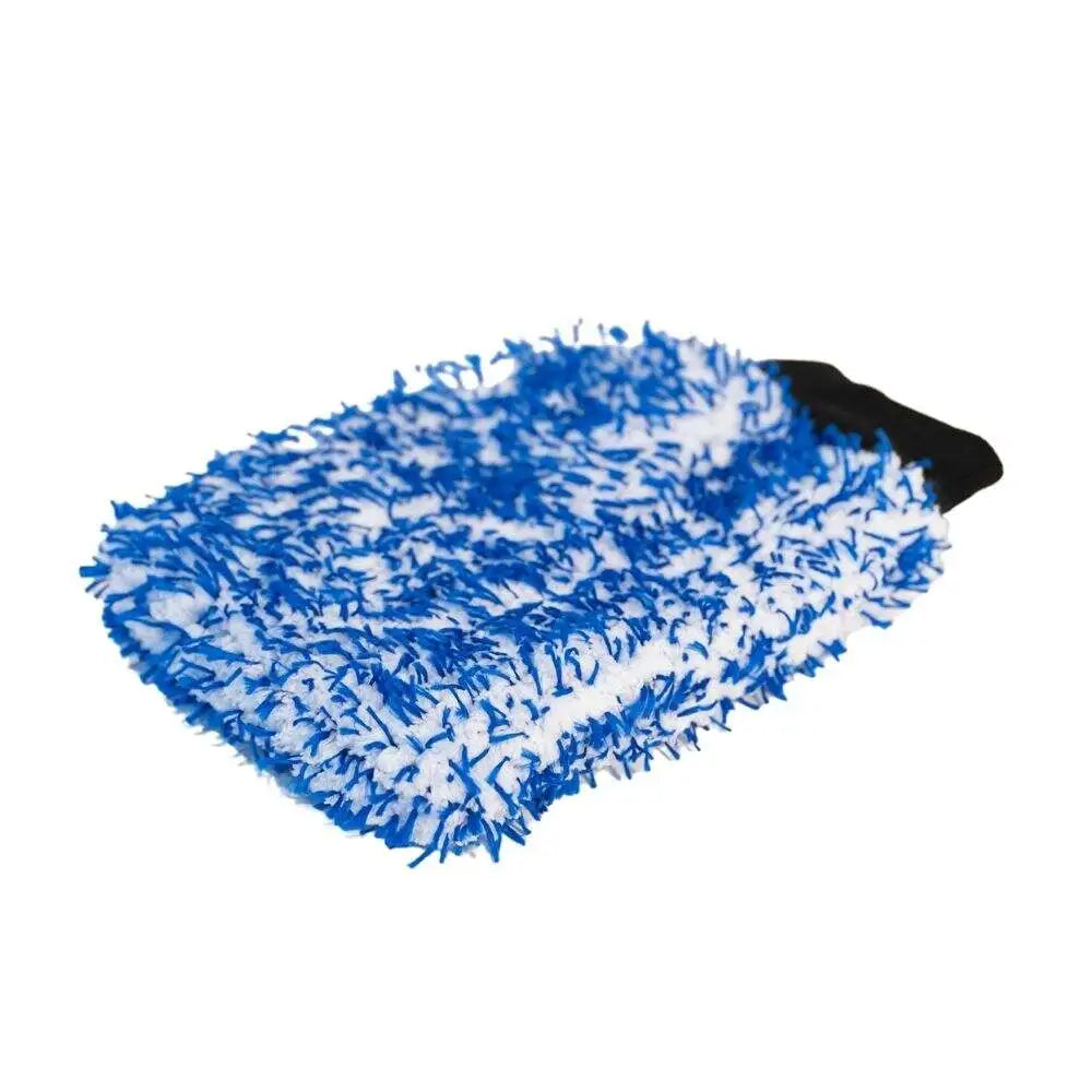 TopGloss Ultra-Cleanse Auto Mitt. This 29cm x 19cm, 100g blue and white mitt, offers a trifecta of high absorbency, foam retention, and contaminant removal. It's your tool for a meticulous clean, efficient drying, and an all-around vibrant car care experience. Follow our recommendations for use and warnings to make the most of this indispensable car cleaning companion.
