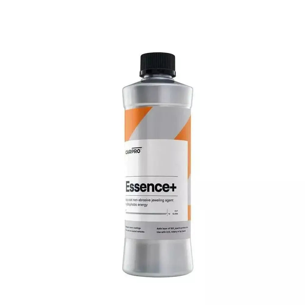 Discover CarPro Essence PLUS, a remarkable non-abrasive solution designed to revitalize your car's ceramic coating. Enriched with SiO2, it smoothens imperfections, boosts gloss, and adds hydrophobic protection. Repair, renew, and enhance your vehicle's surface for a more radiant look.