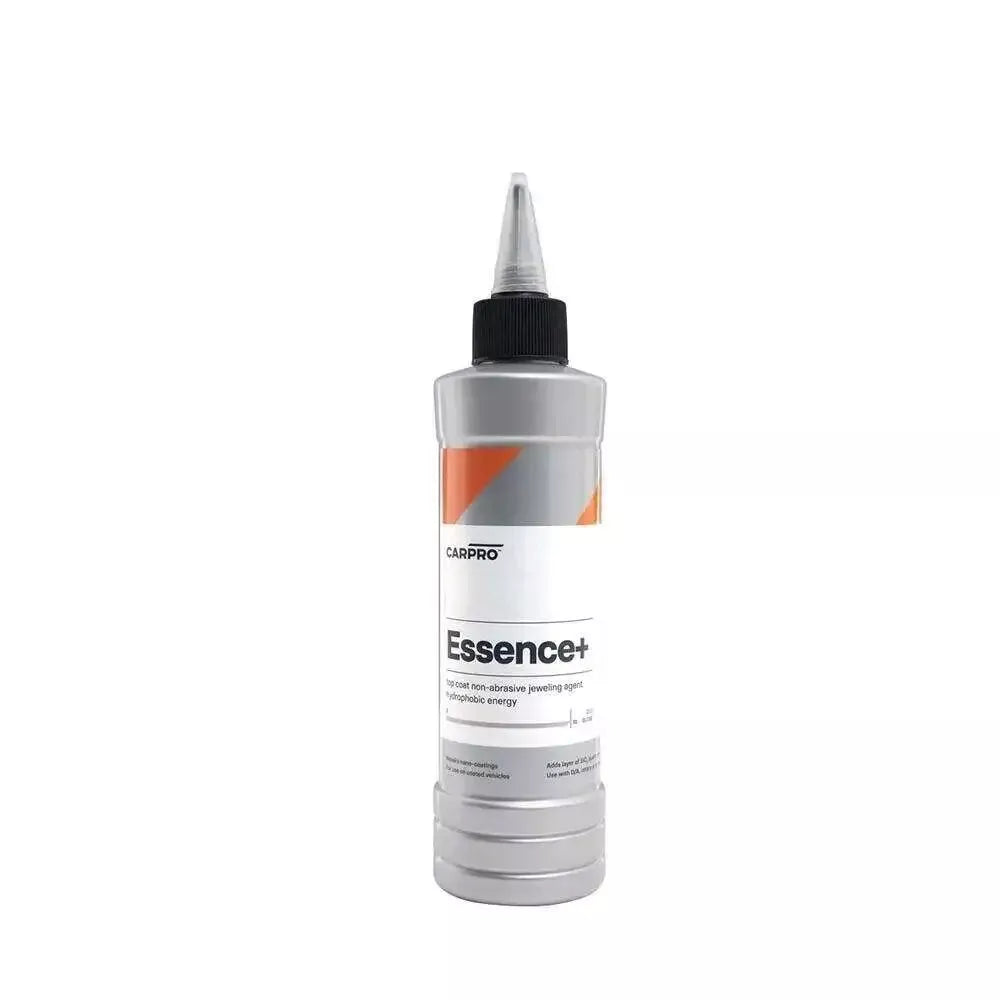 Discover CarPro Essence PLUS, a remarkable non-abrasive solution designed to revitalize your car's ceramic coating. Enriched with SiO2, it smoothens imperfections, boosts gloss, and adds hydrophobic protection. Repair, renew, and enhance your vehicle's surface for a more radiant look.