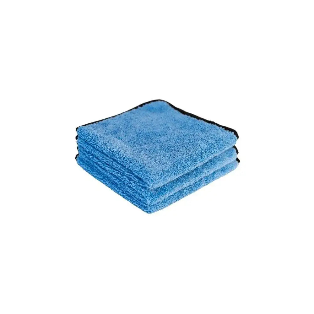TopGloss DuoFiber Performance Towel. This 40cm x 40cm, 430 GSM purple/blue towel offers a unique dual-sided texture with long plush fibers and short fibers for versatile cleaning. Whether it's water absorption, dusting, or waxing, experience a lint-free shine. Follow our care instructions to maximize efficiency and prolong the life of your DuoFiber towel.